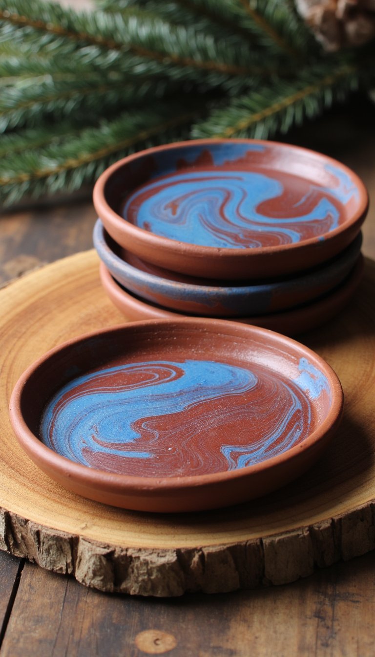 5. Marbled Clay Coasters