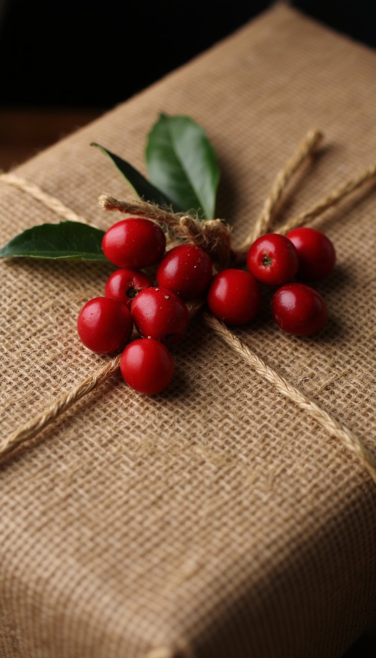 1. The Rustic Burlap & Cranberry Combo