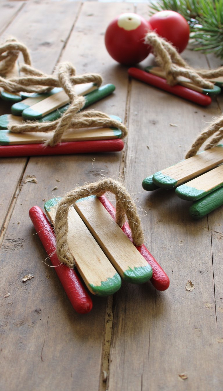 19. Popsicle Stick Sleds