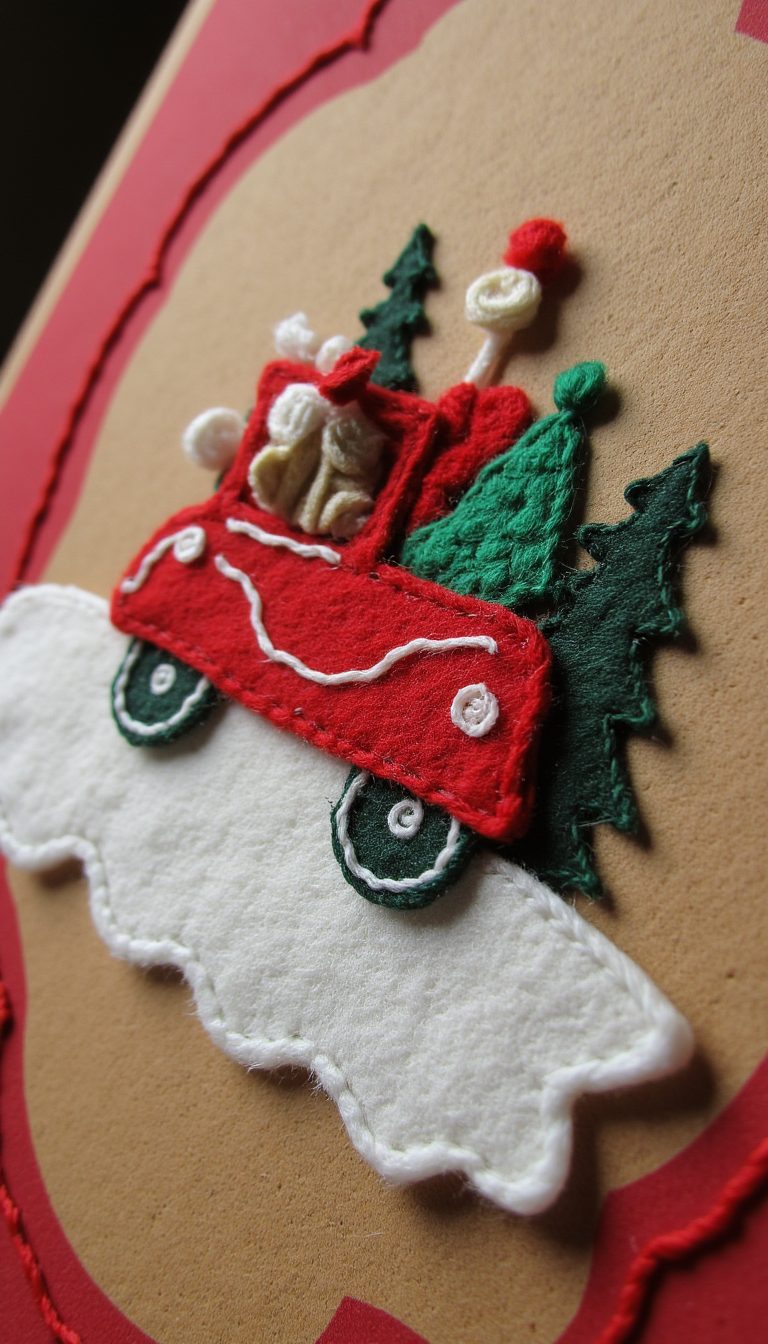 6. Stitched Felt Holiday Scene