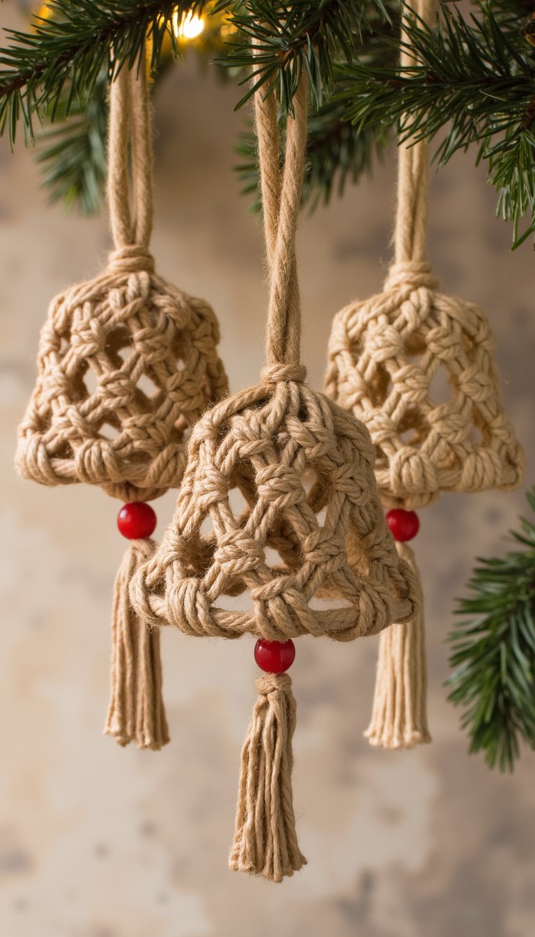 23. Macrame Bell Ornaments