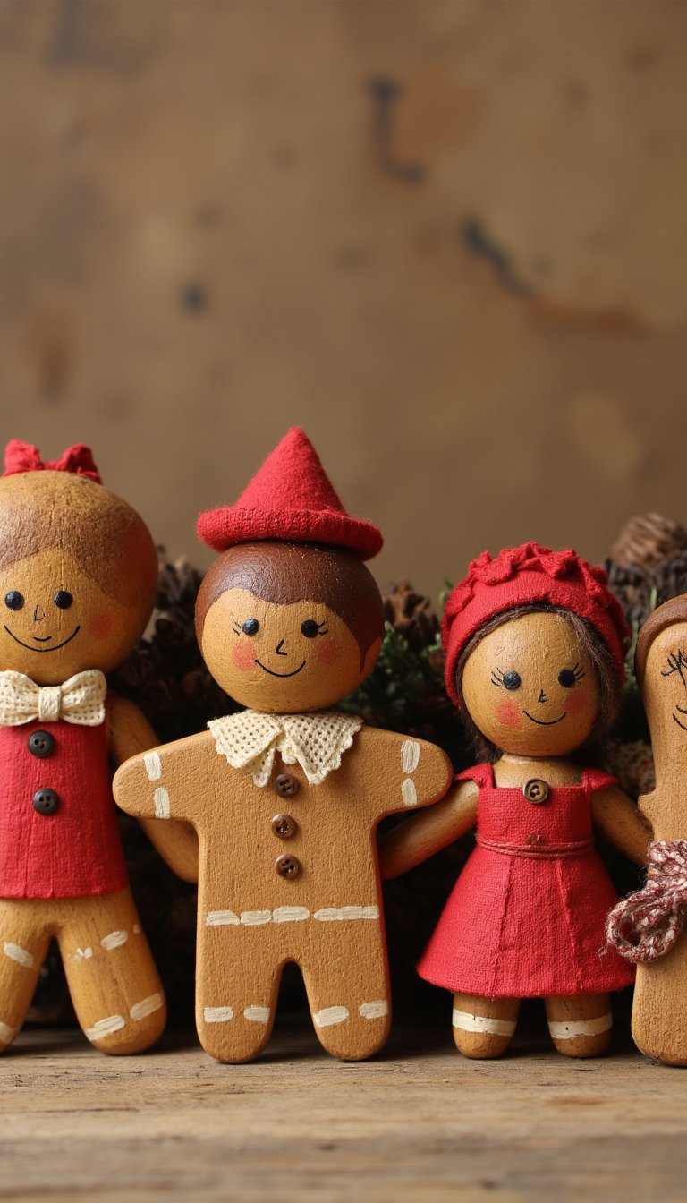 6. Wooden Gingerbread Man Family