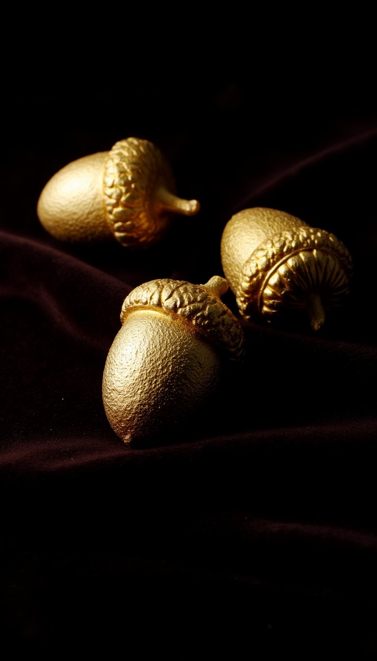 13. Gold Leaf Acorn Ornaments