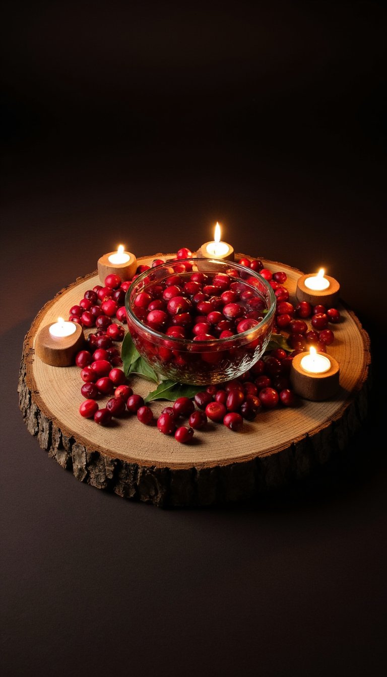 5. Wood Slice and Cranberry Advent Wreath DIY