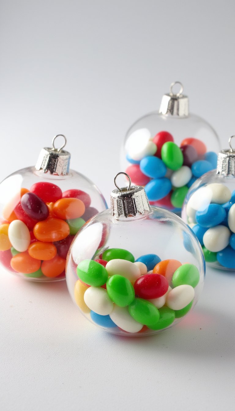 13. Jelly Bean Filled Ornaments