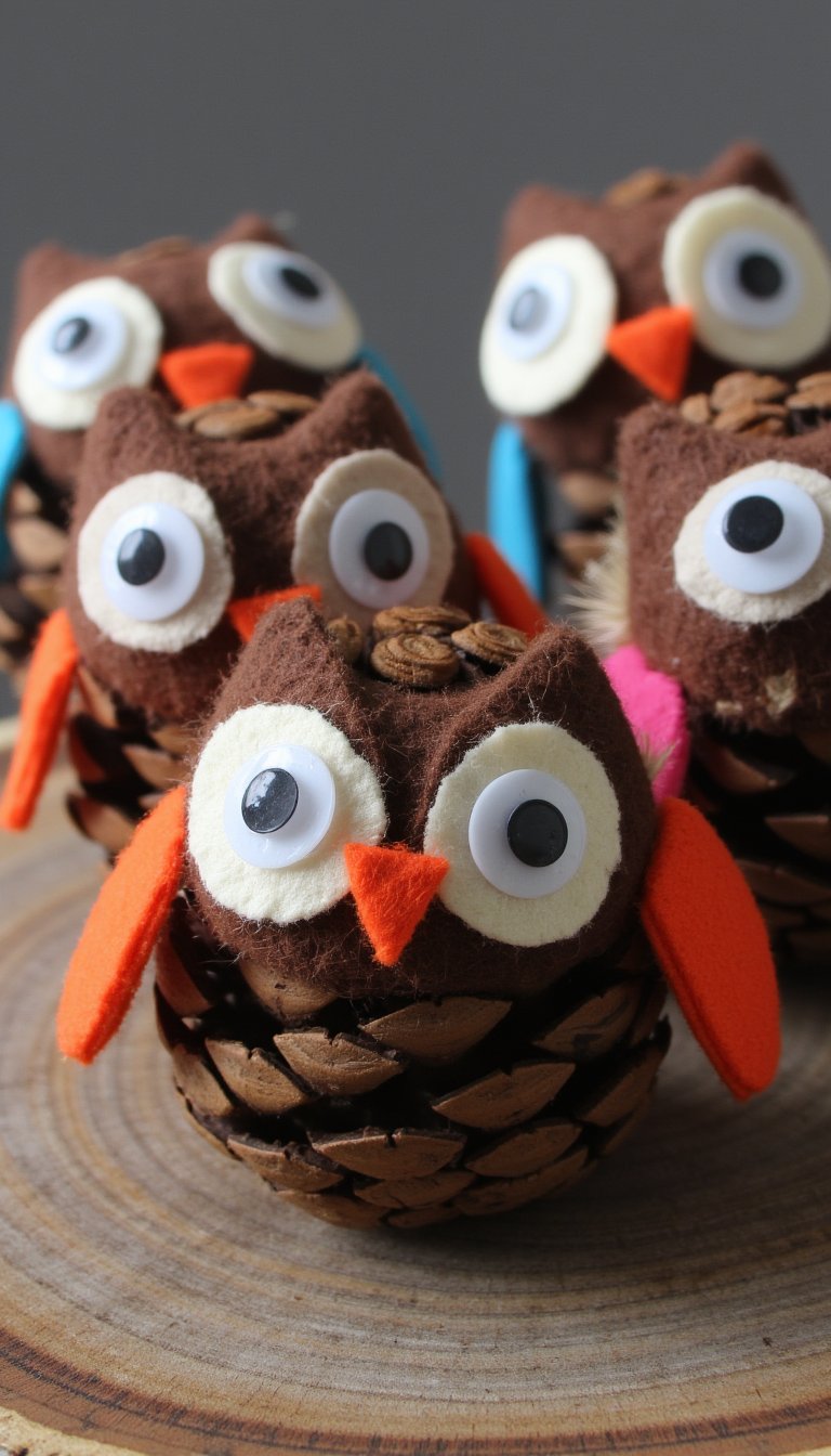 4. Pine Cone Owls