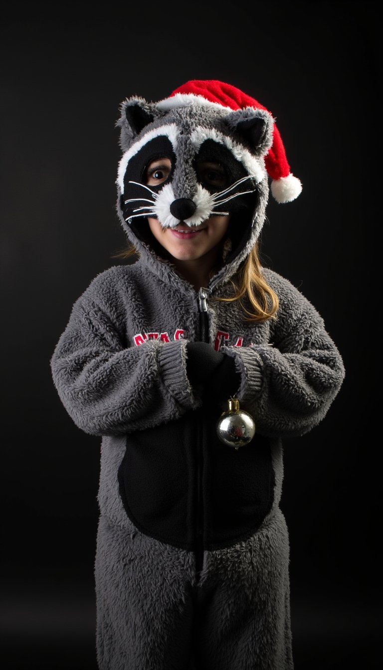 5. A Mischievous Christmas Raccoon