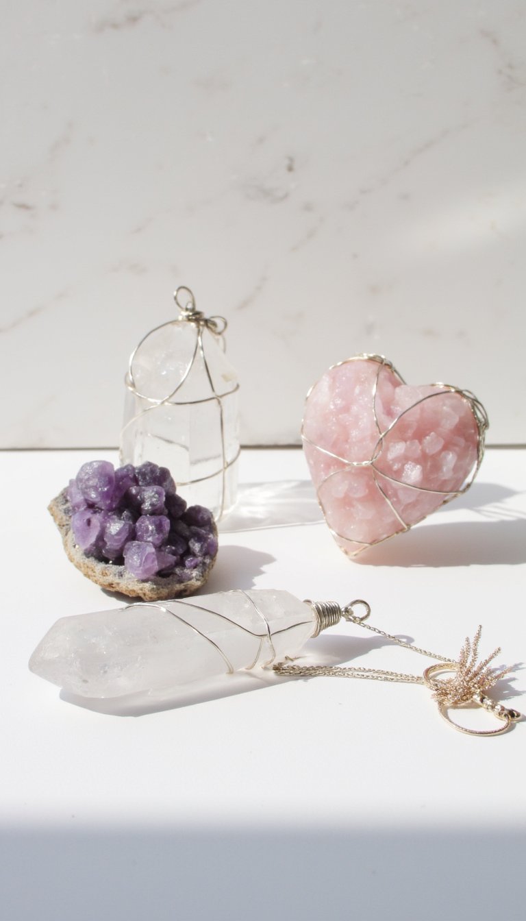 21. Wire-Wrapped Crystal Ornaments