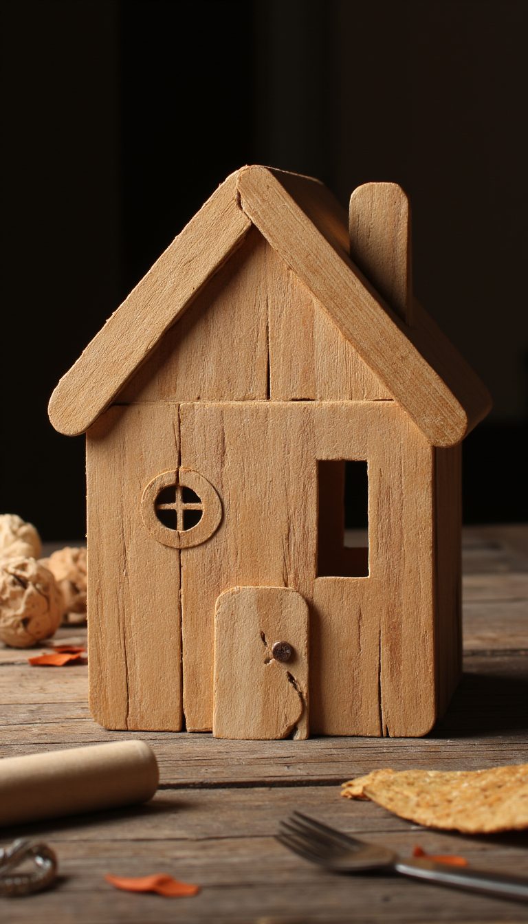 20. Popsicle Stick Cabin