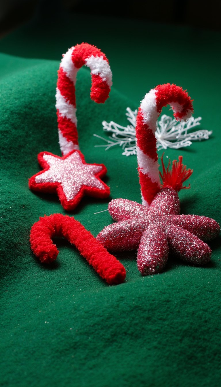 13. Sparkly Pipe Cleaner Ornaments