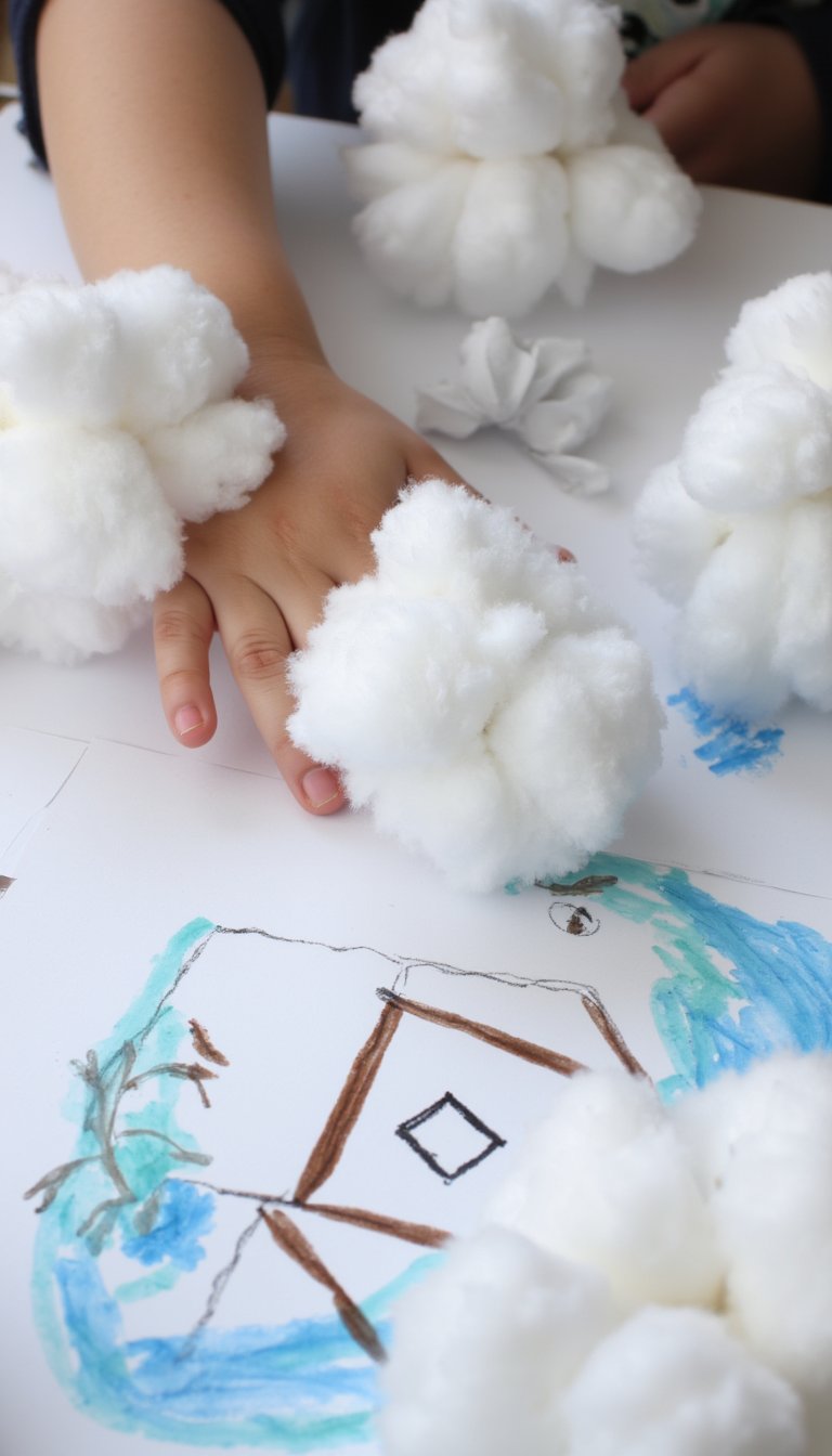 16. Cotton Ball Snowstorm