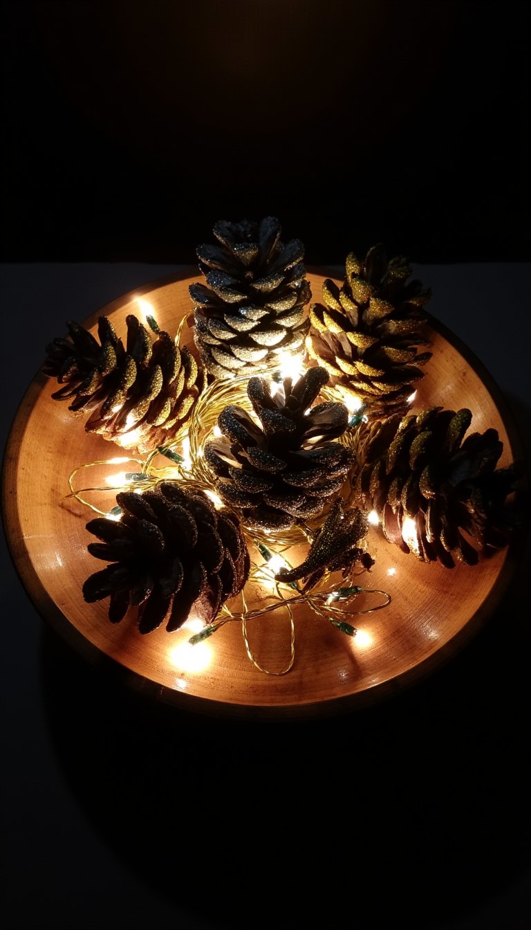 19. Glittered Pine Cone Centerpiece