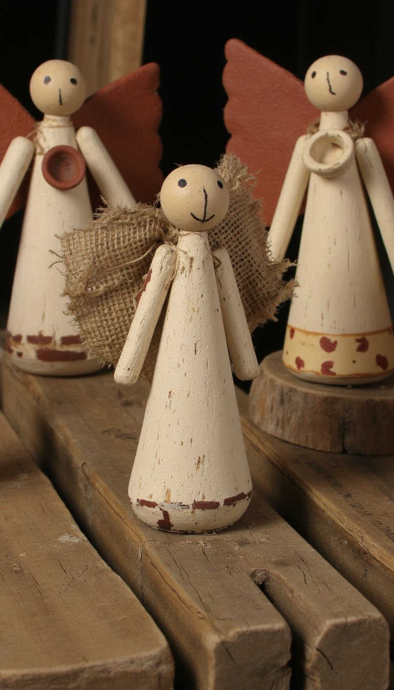 6. Primitive Clothespin Angels