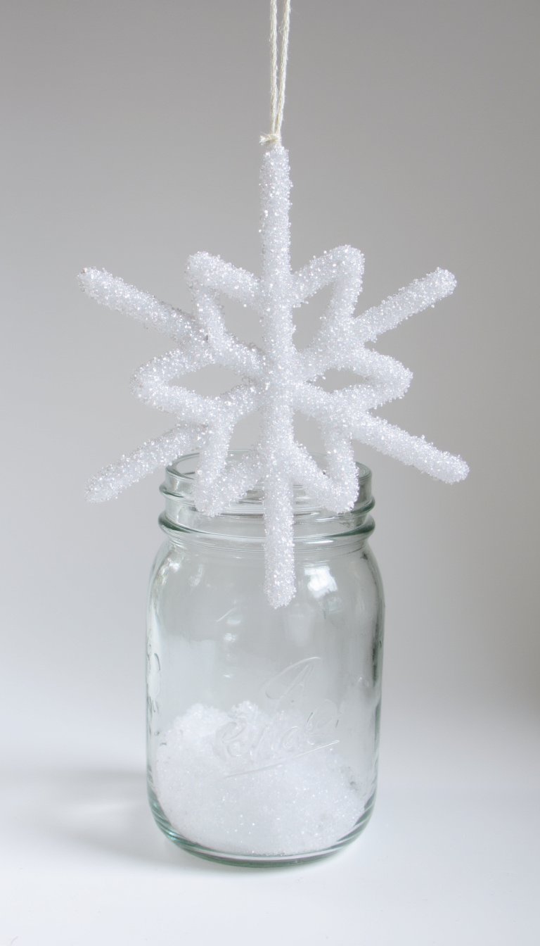 1. Sparkly Borax Crystal Snowflakes