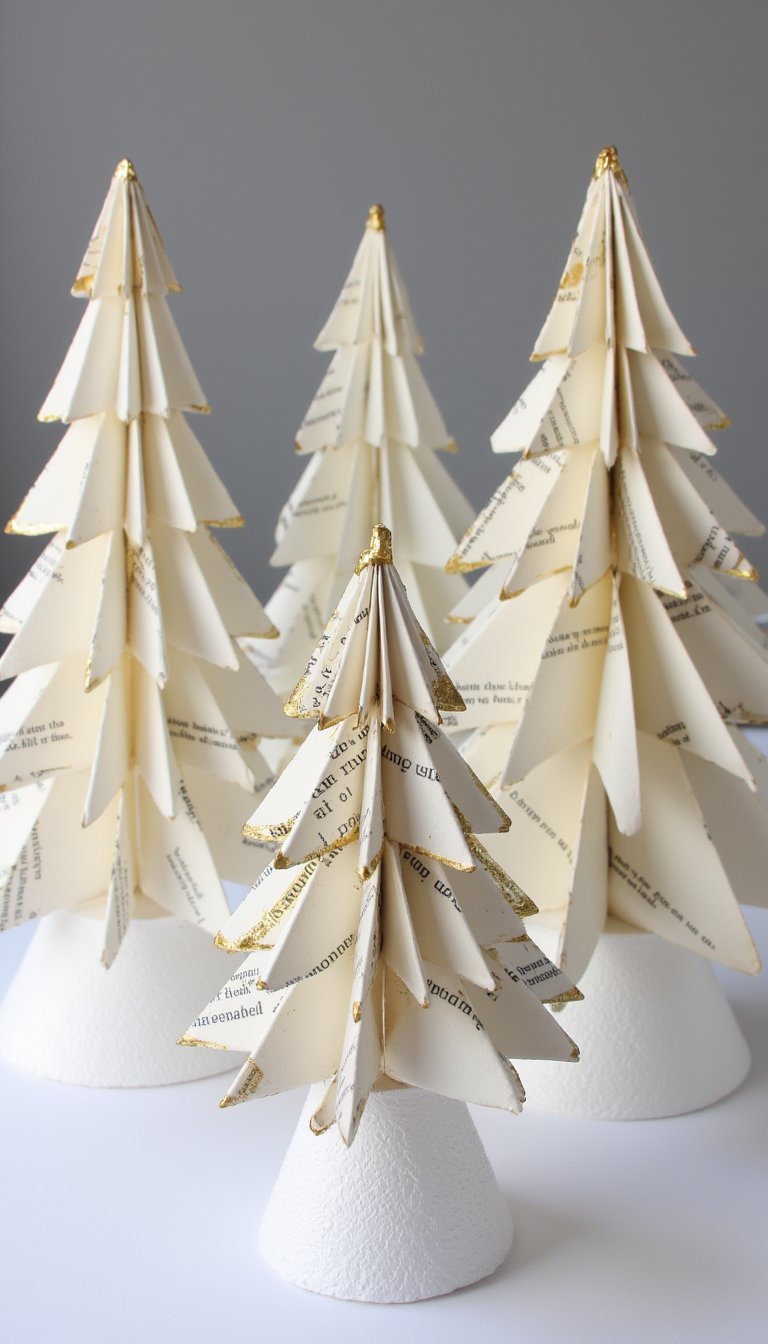 19. Festive Book Page Trees