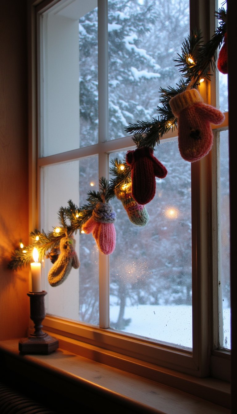 24. A Mitten Garland Across the Pane