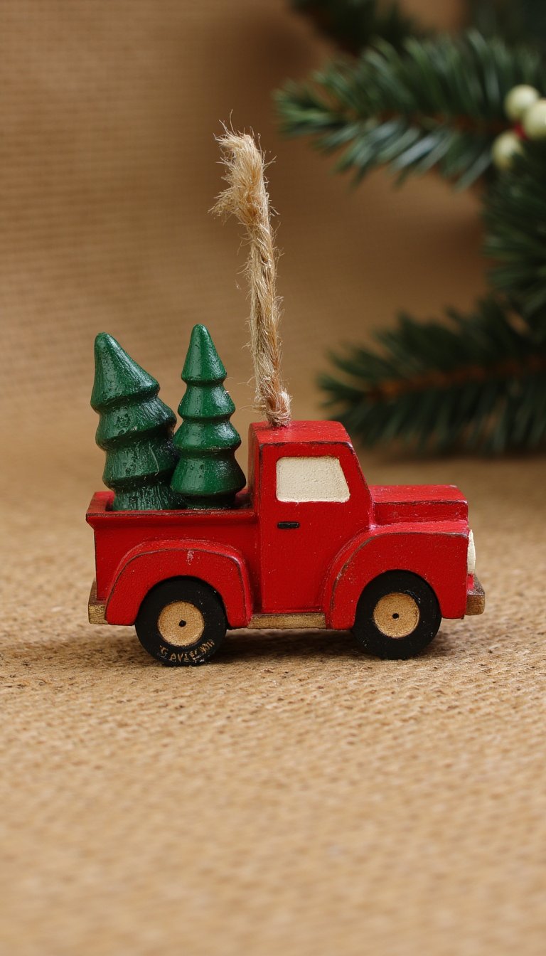 3. Wooden Truck Hauling a Tree