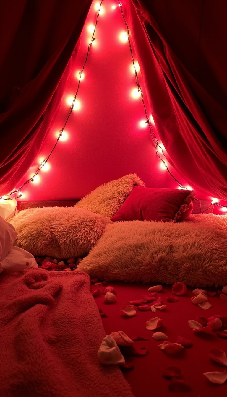 5. A Cozy "Love Nest" Blanket Fort for Adults