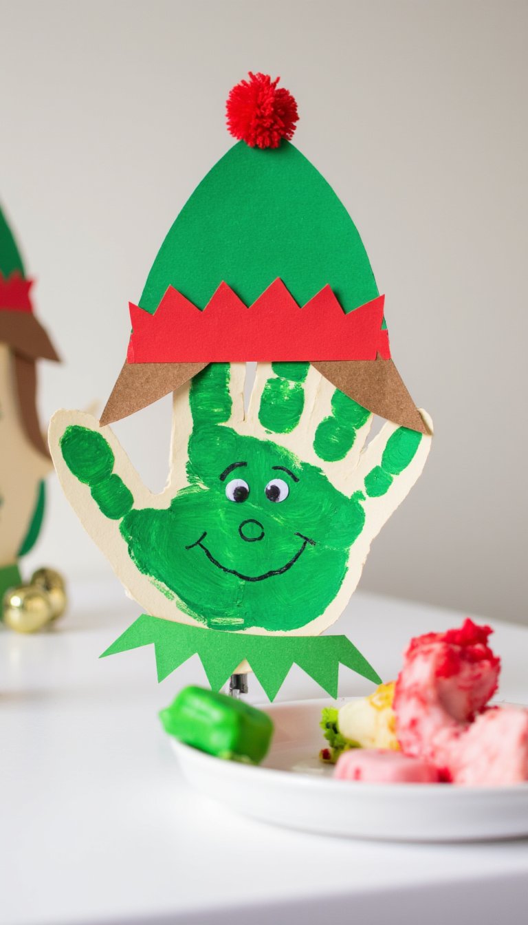11. Cheerful Handprint Elf