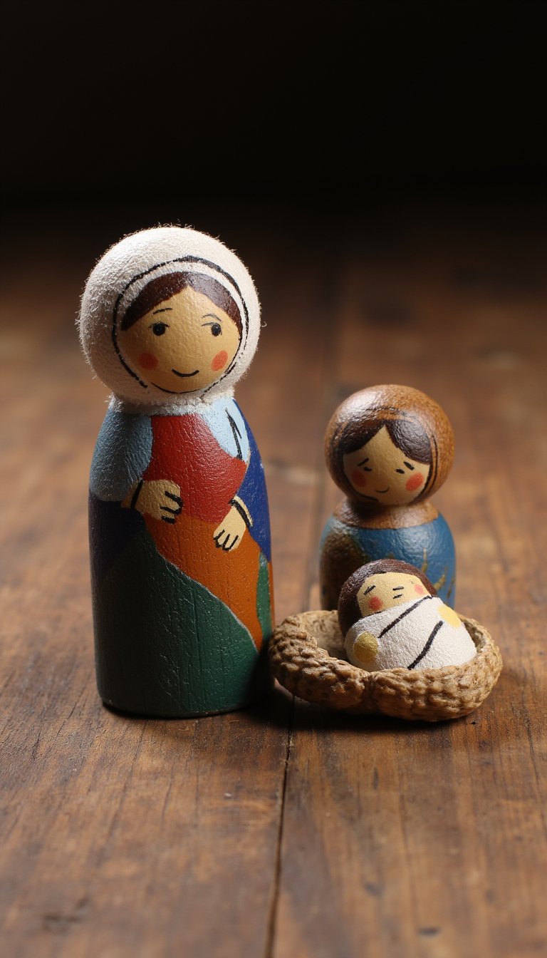 10. Holy Family Peg Doll Set