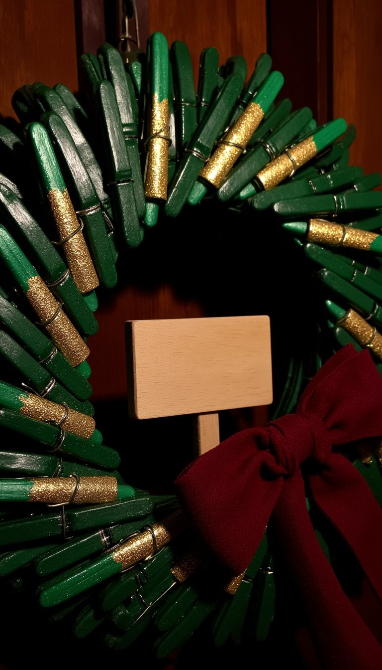2. "Joy to the World" Clothespin Wreath