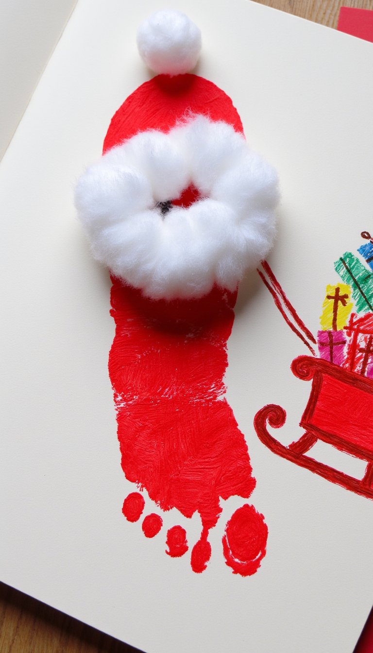 3. Santa's Sleigh Footprint Card