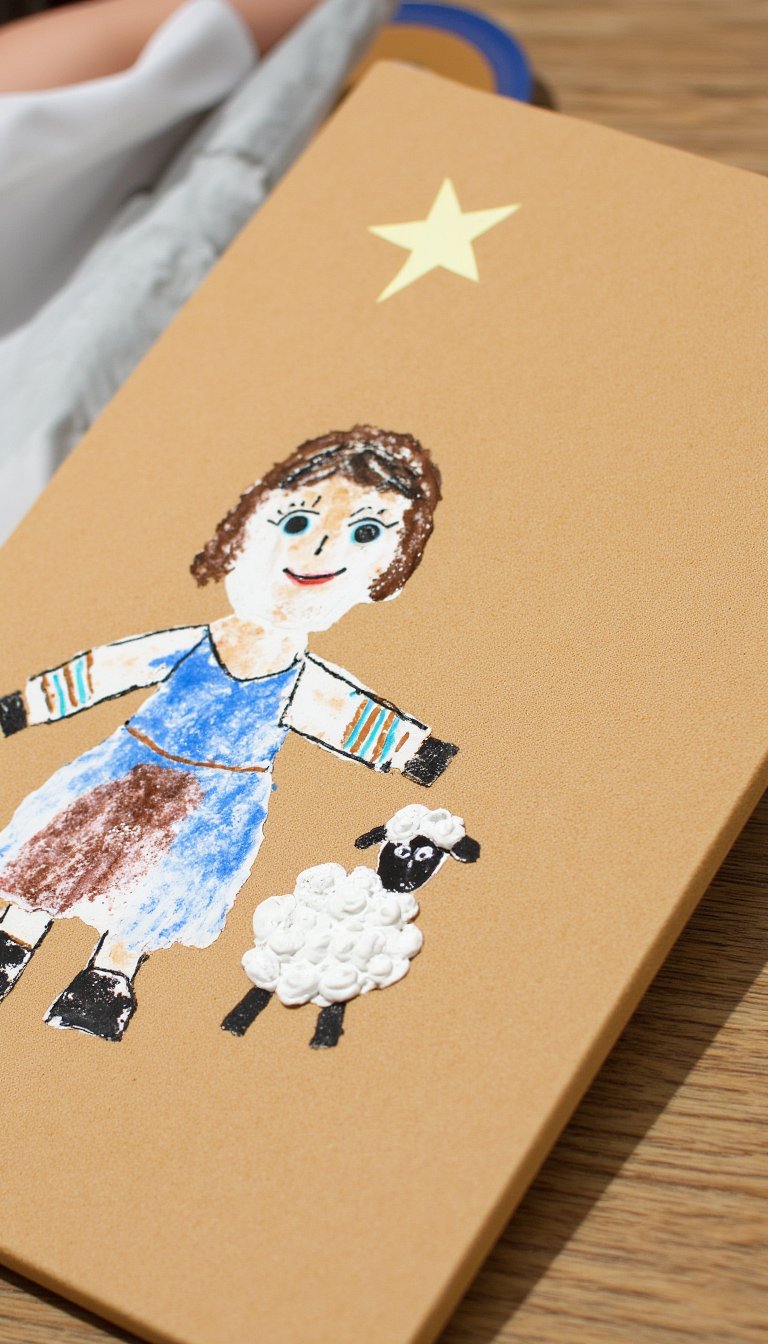 4. Handprint Shepherd & Sheep Canvas