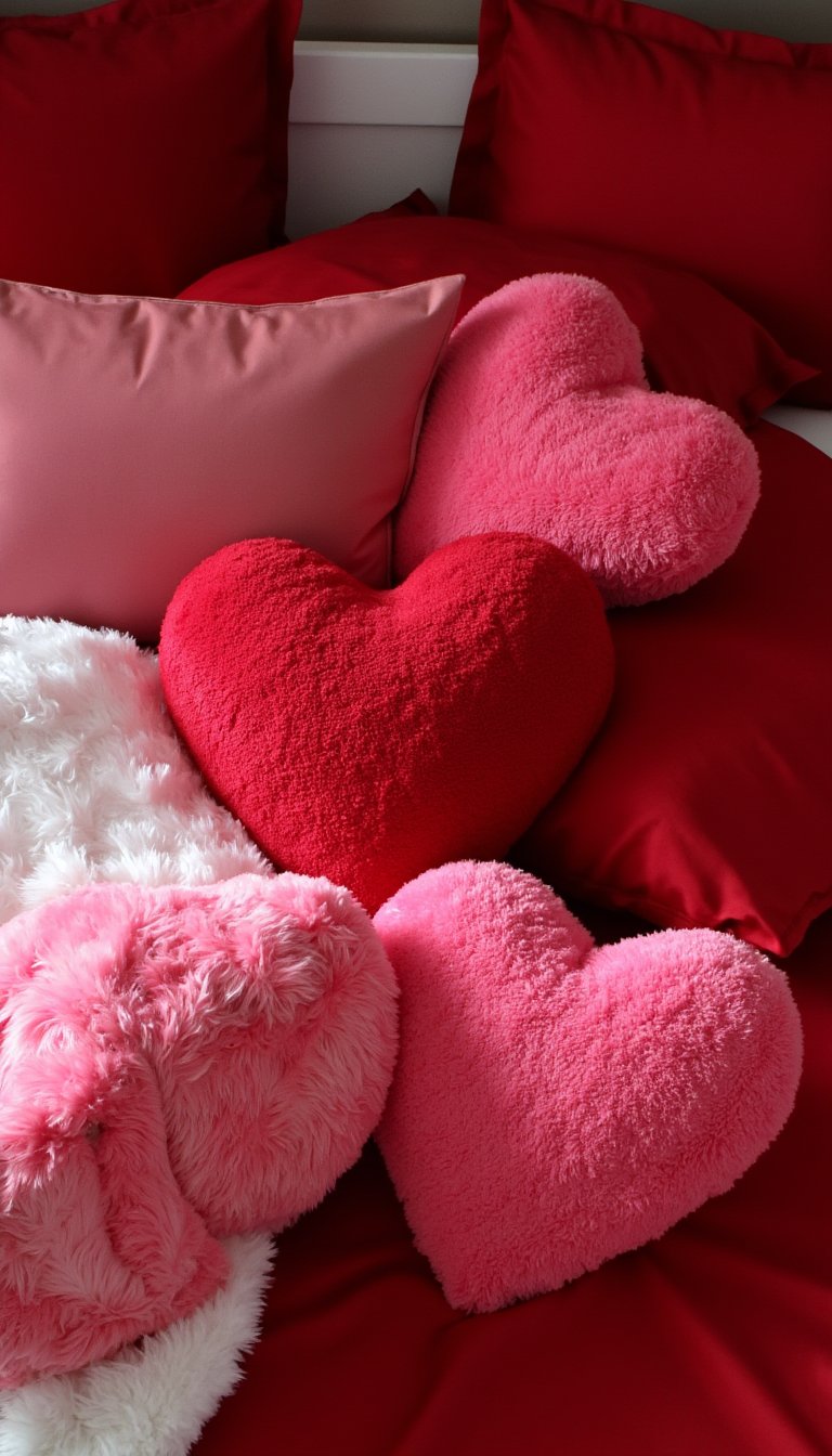 16. A Bed Dressed in Red & Pink