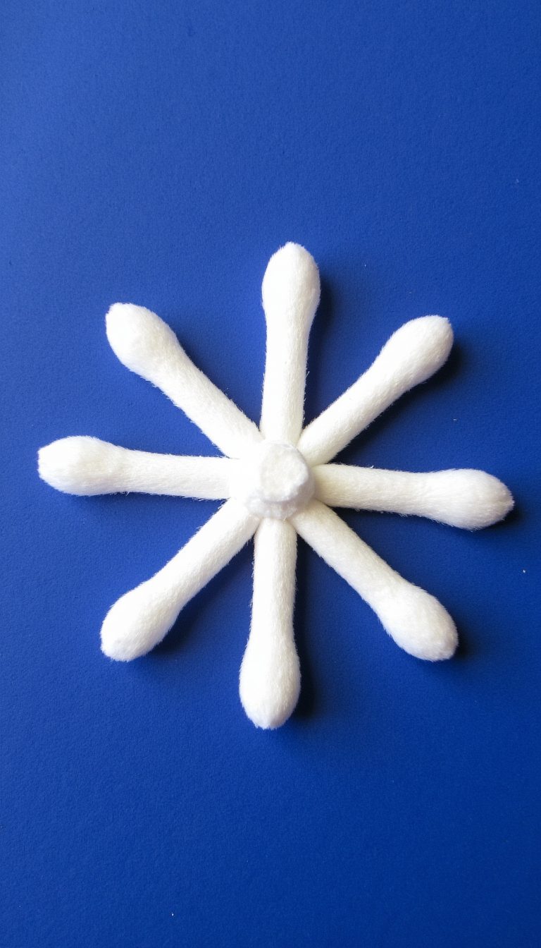 9. Q-Tip Snowflakes