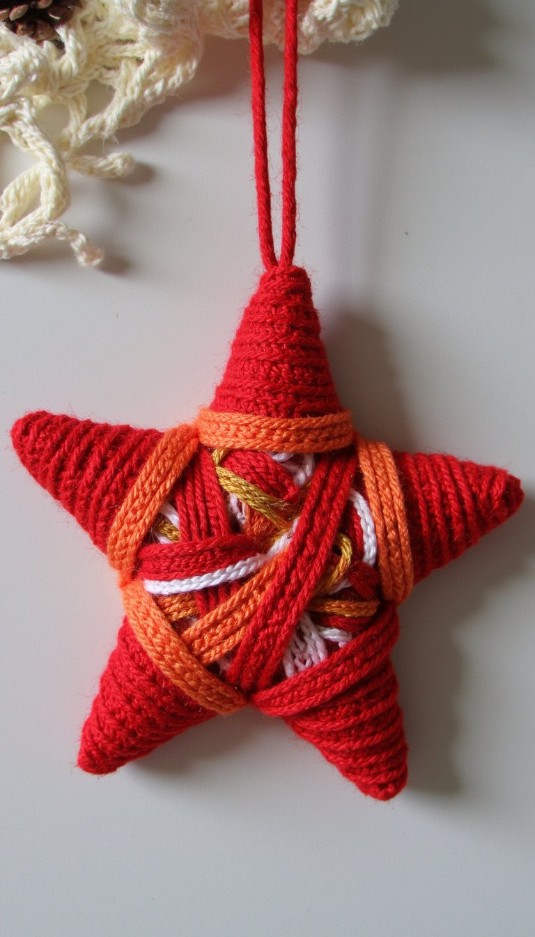27. Yarn-Wrapped Stars