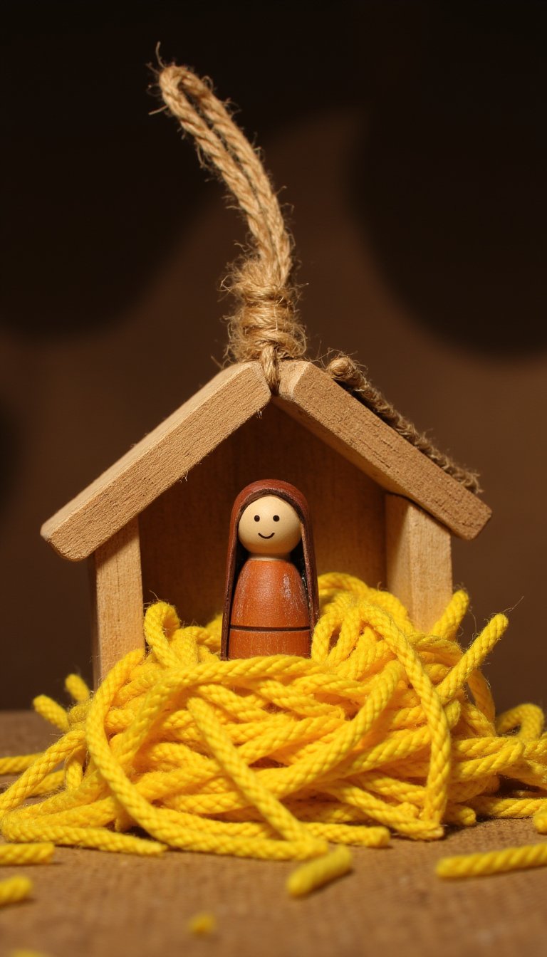 1. Clothespin Manger Ornament