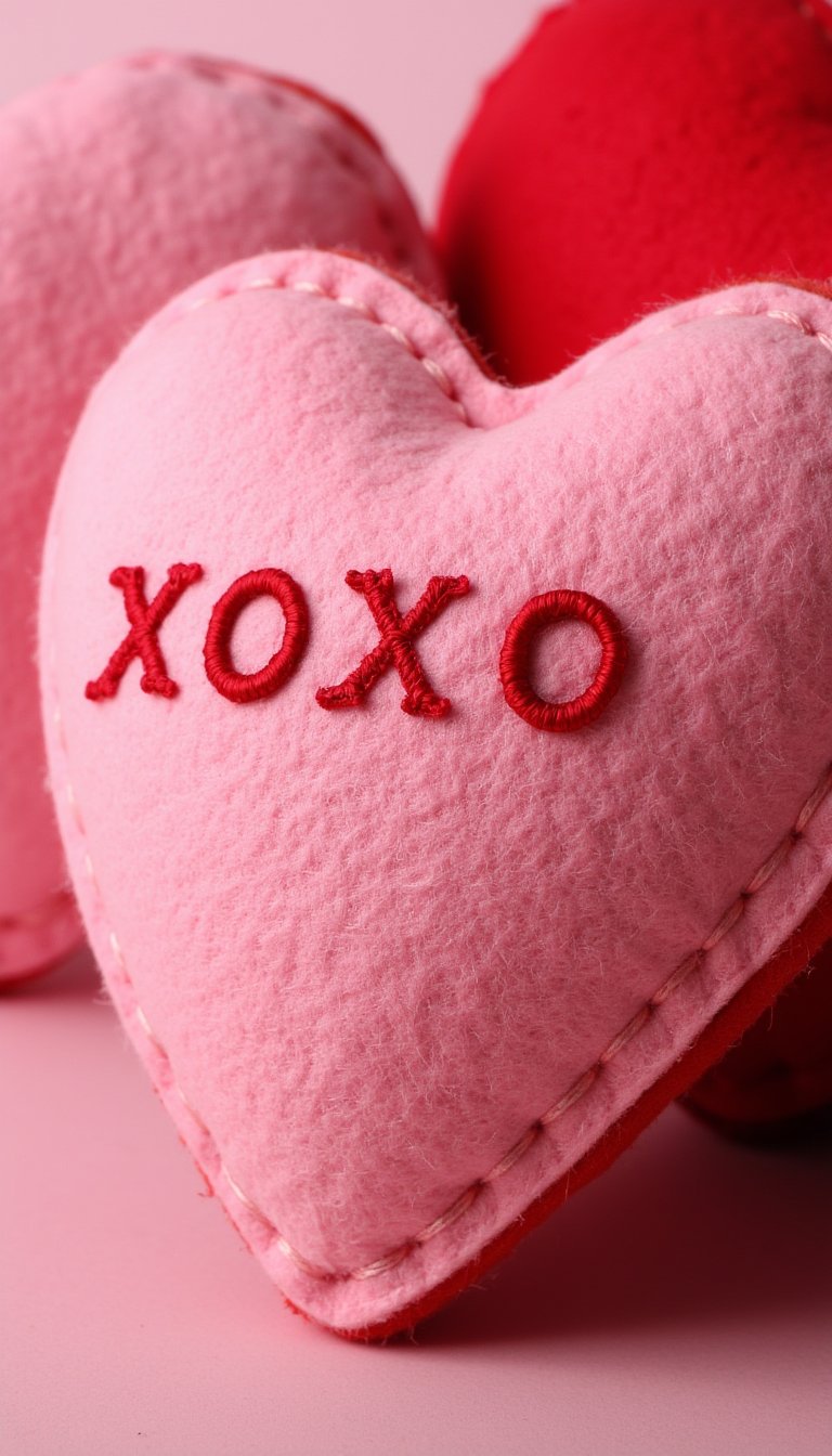 6. Embroidered Felt Valentine's