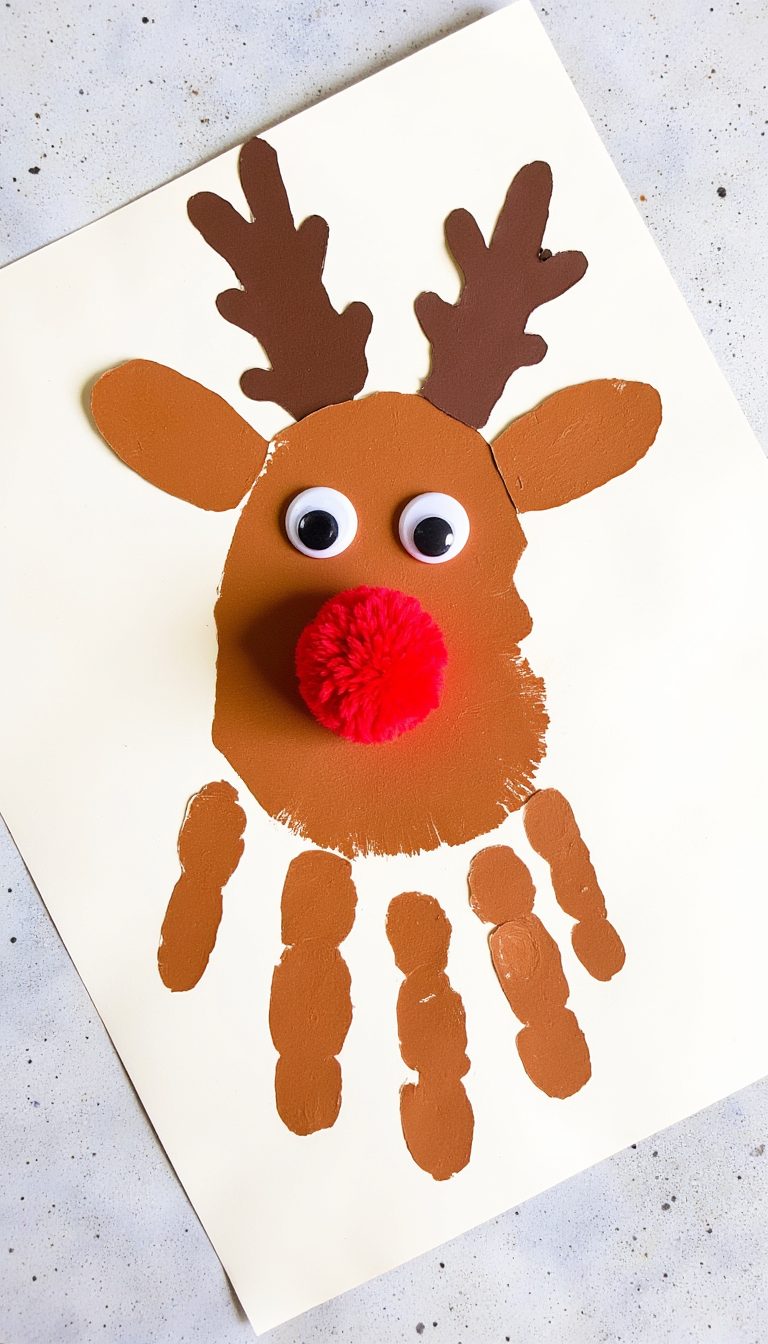 4. Graceful Reindeer Handprint