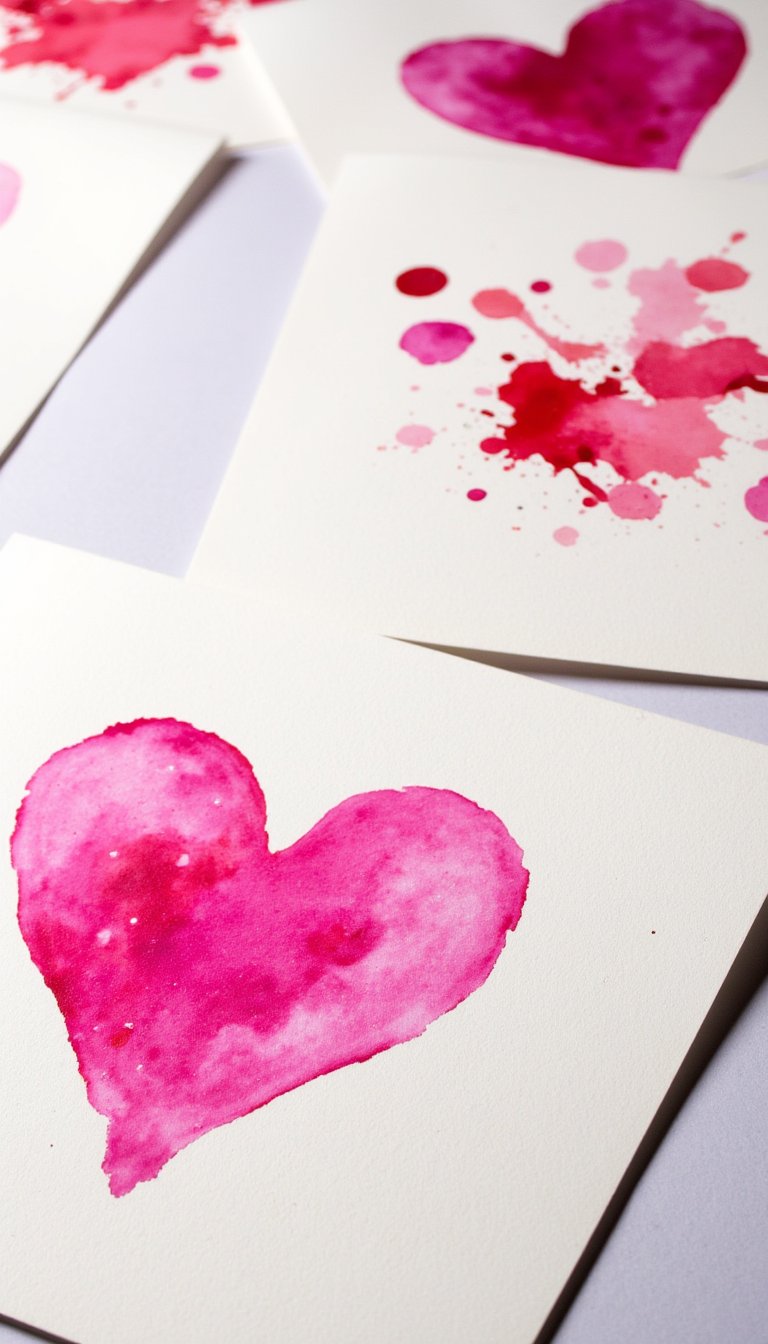 1. The Classic Watercolour Heart Splatter