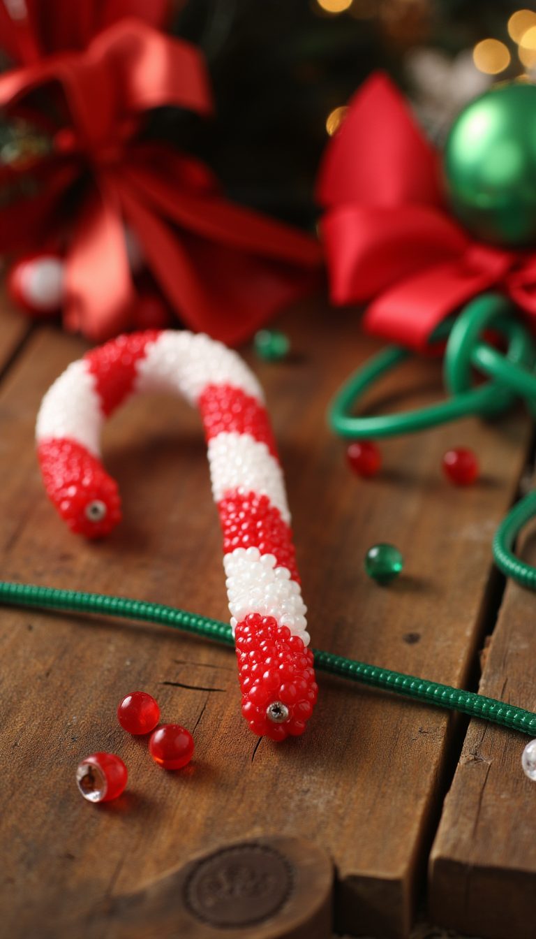 19. Beaded Candy Canes