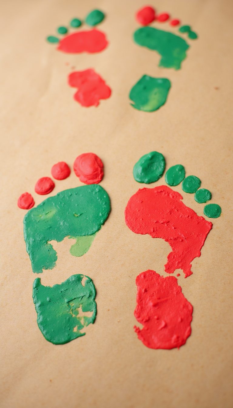 10. Festive Footprint Wrapping Paper