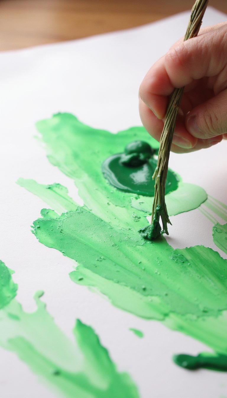 3. Pine Needle Paintbrush Art
