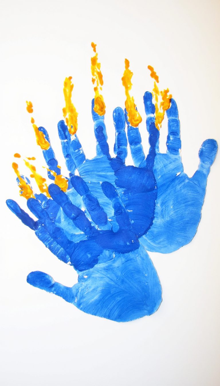 11. Handprint Menorah