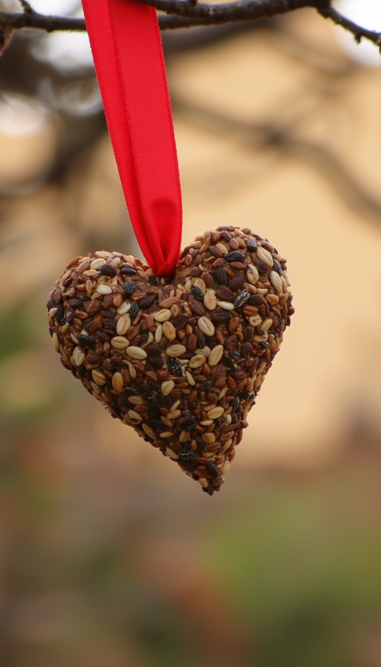 5. Heart-Shaped Bird Feeder Craft