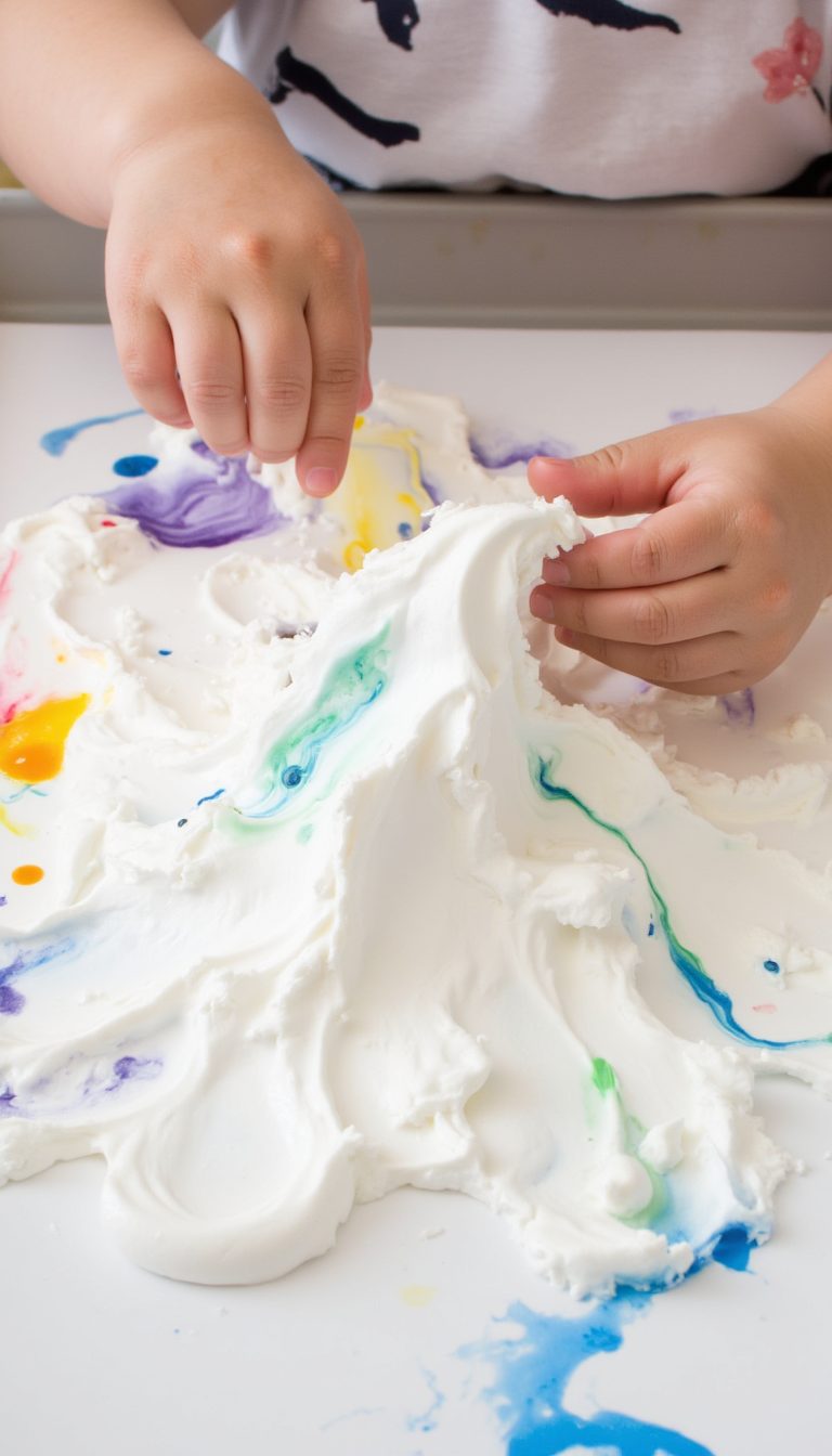 16. Shaving Cream Snow Painting
