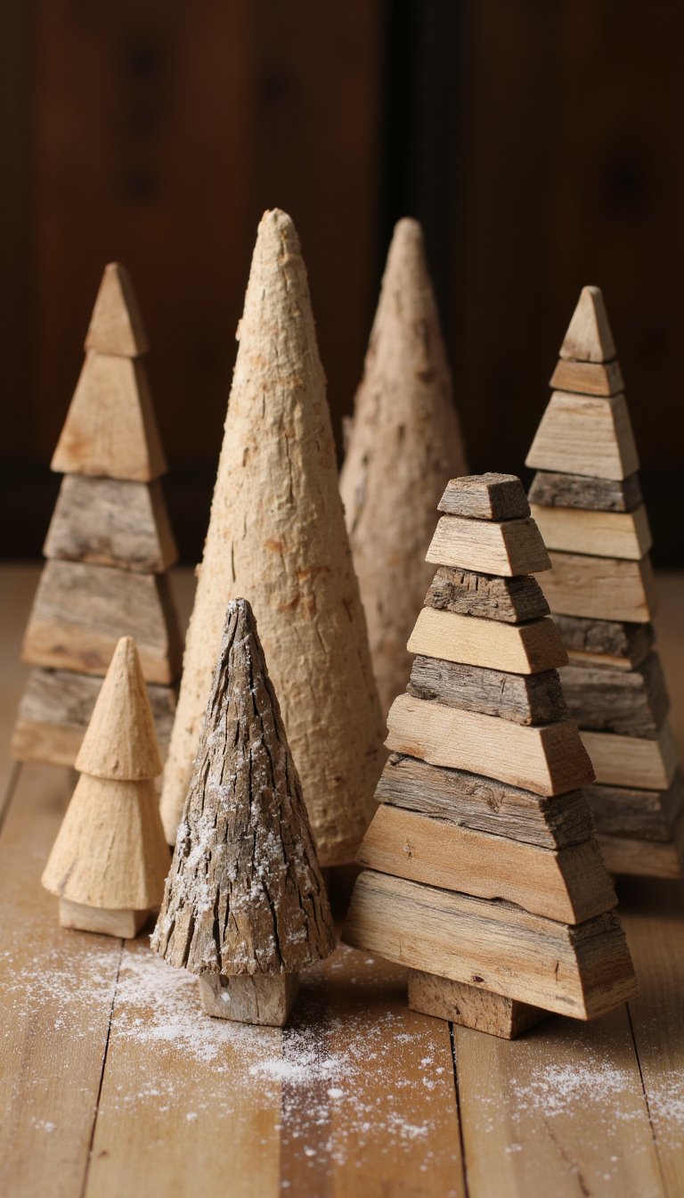 1. Rustic Scrap Wood Christmas Trees