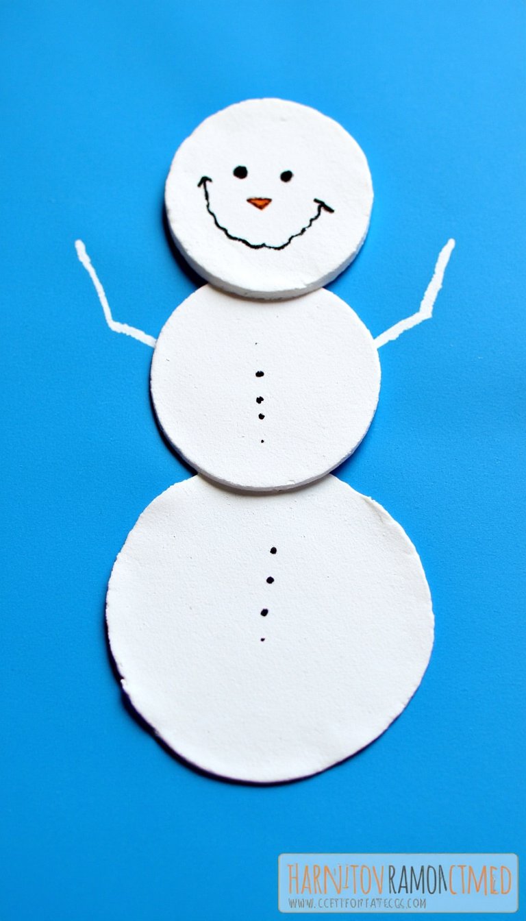 14. Marshmallow Stamp Snowmen
