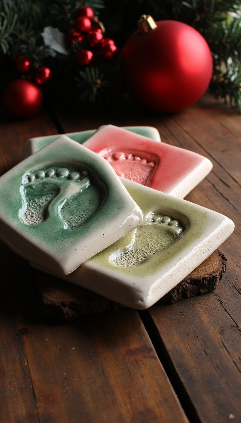 13. Personalized Holiday Coasters