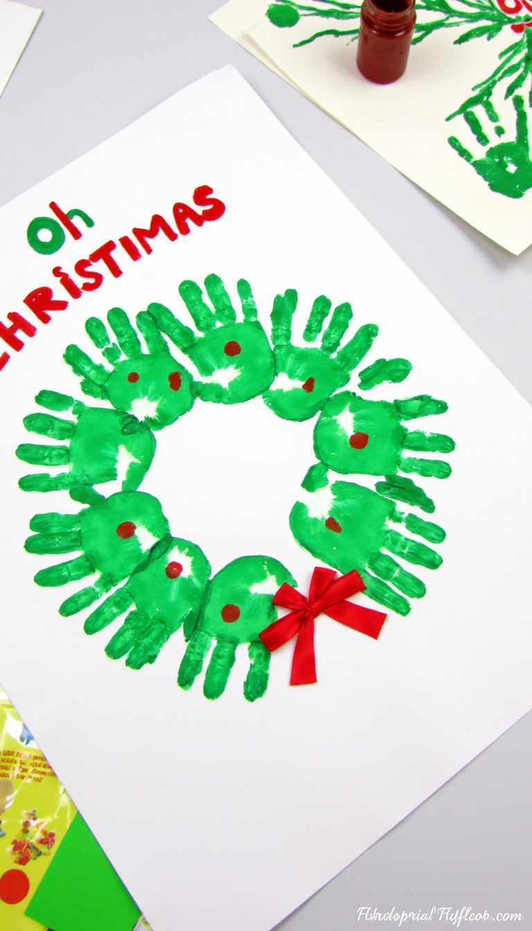 8. "Oh Christmas Tree" Handprint Wreath