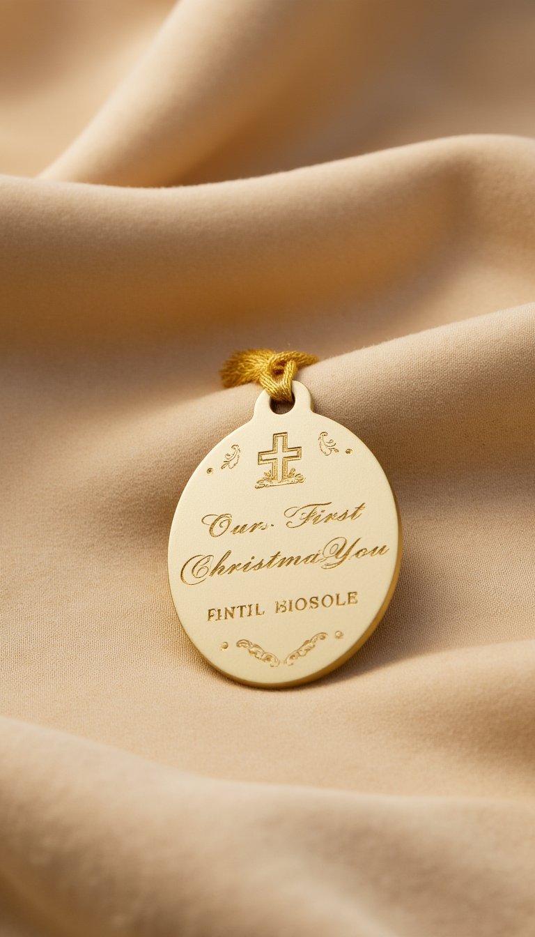 19. A Personalized "Our First Christmas" Faith Ornament