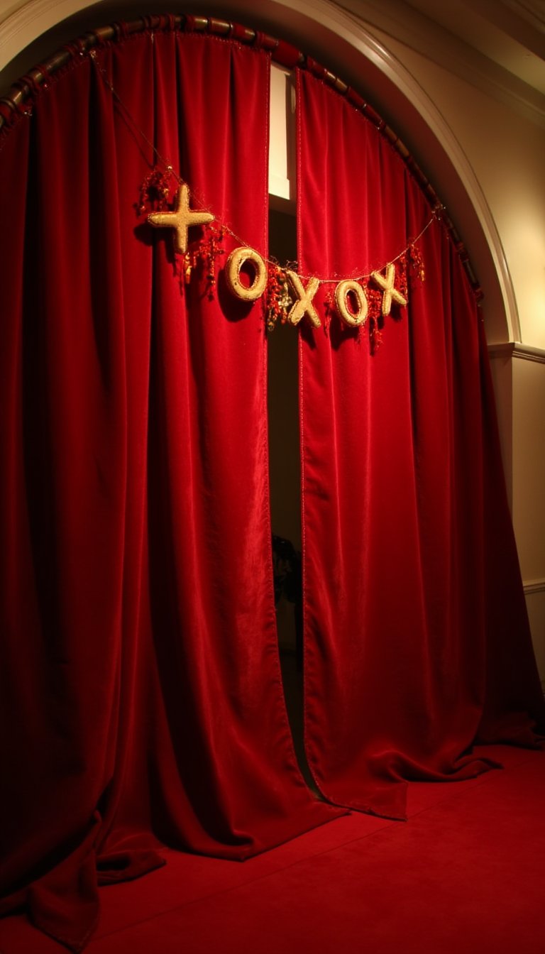 2. A Cascading "XOXO" Banner Over the Archway