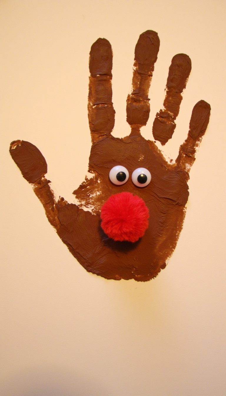 3. Reindeer Handprint Art
