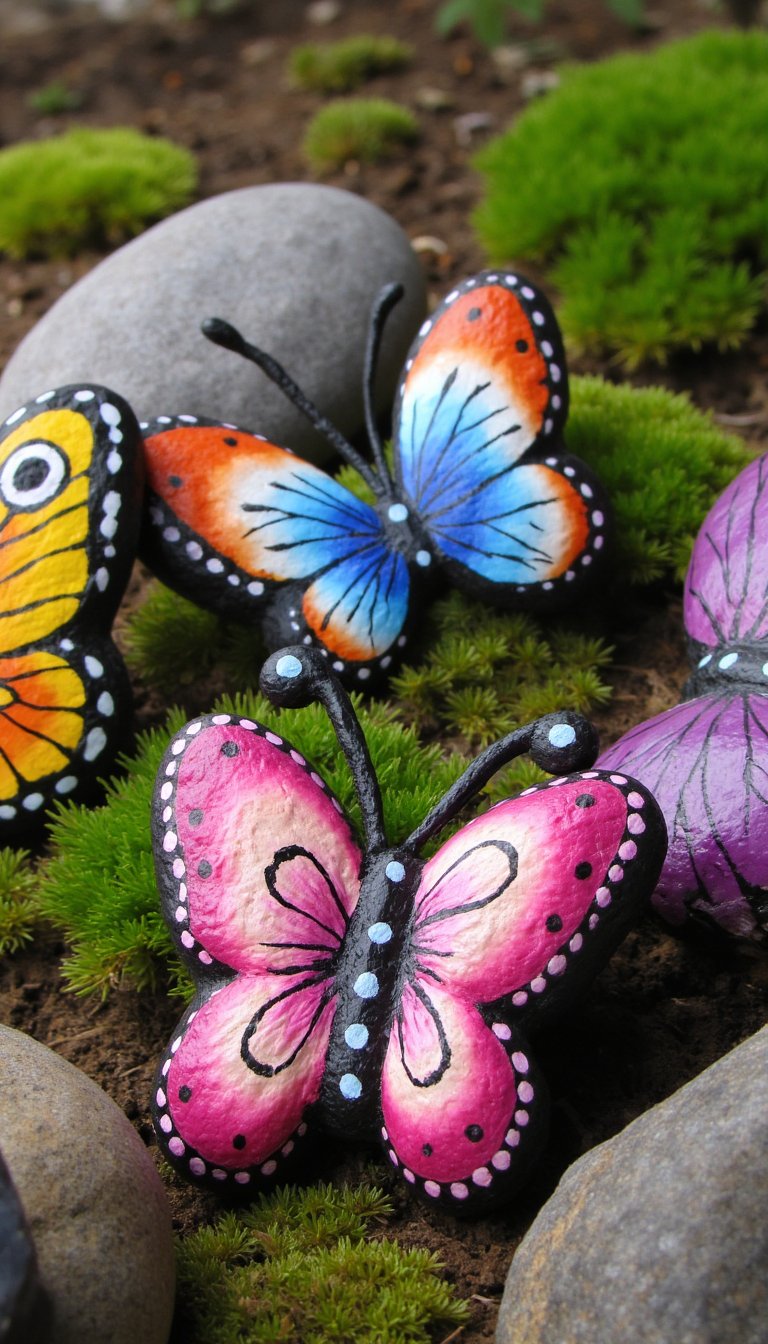 11. Painted Rock Butterflies for the Garden