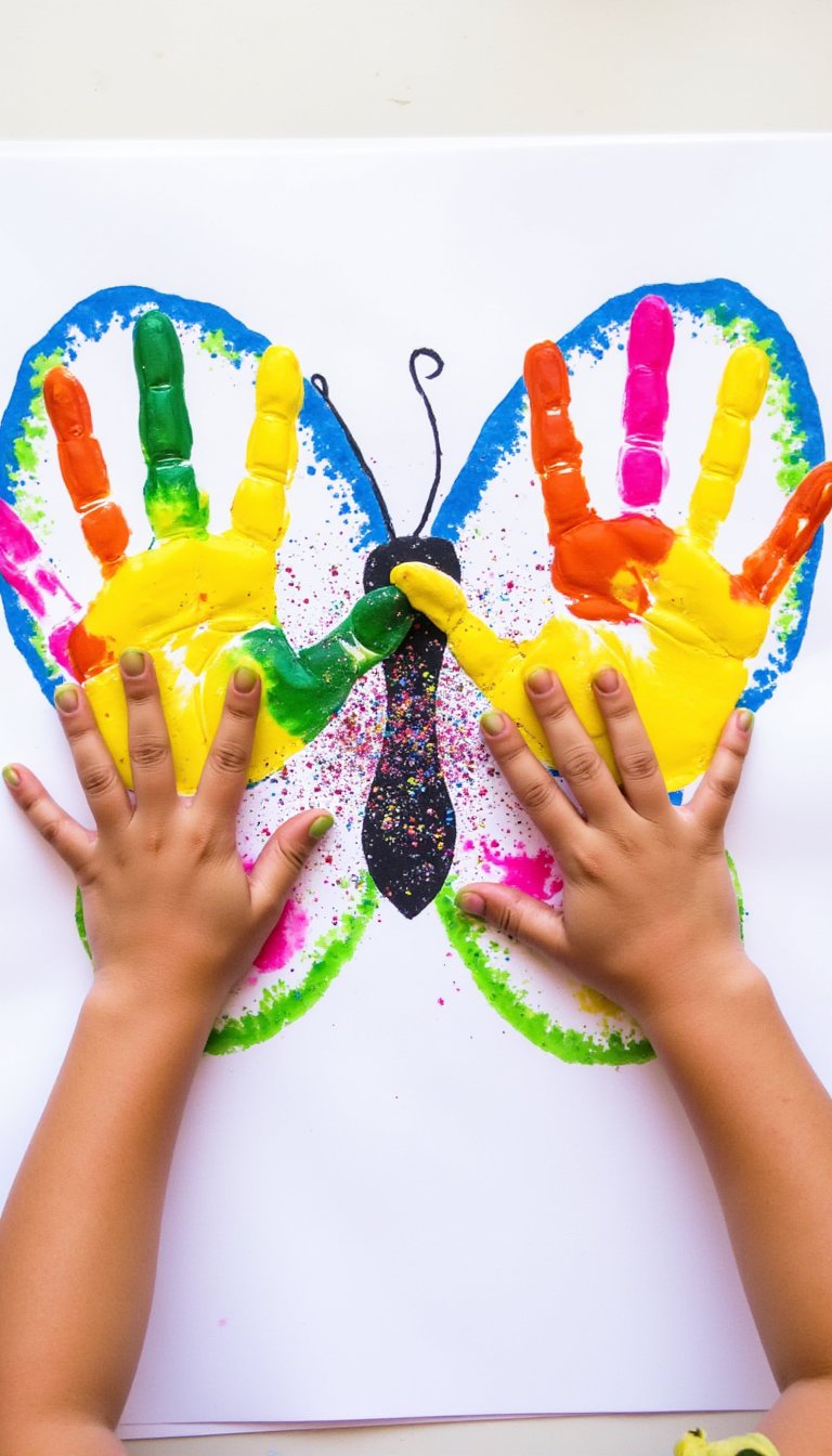 8. Butterfly Handprint Symmetry Art