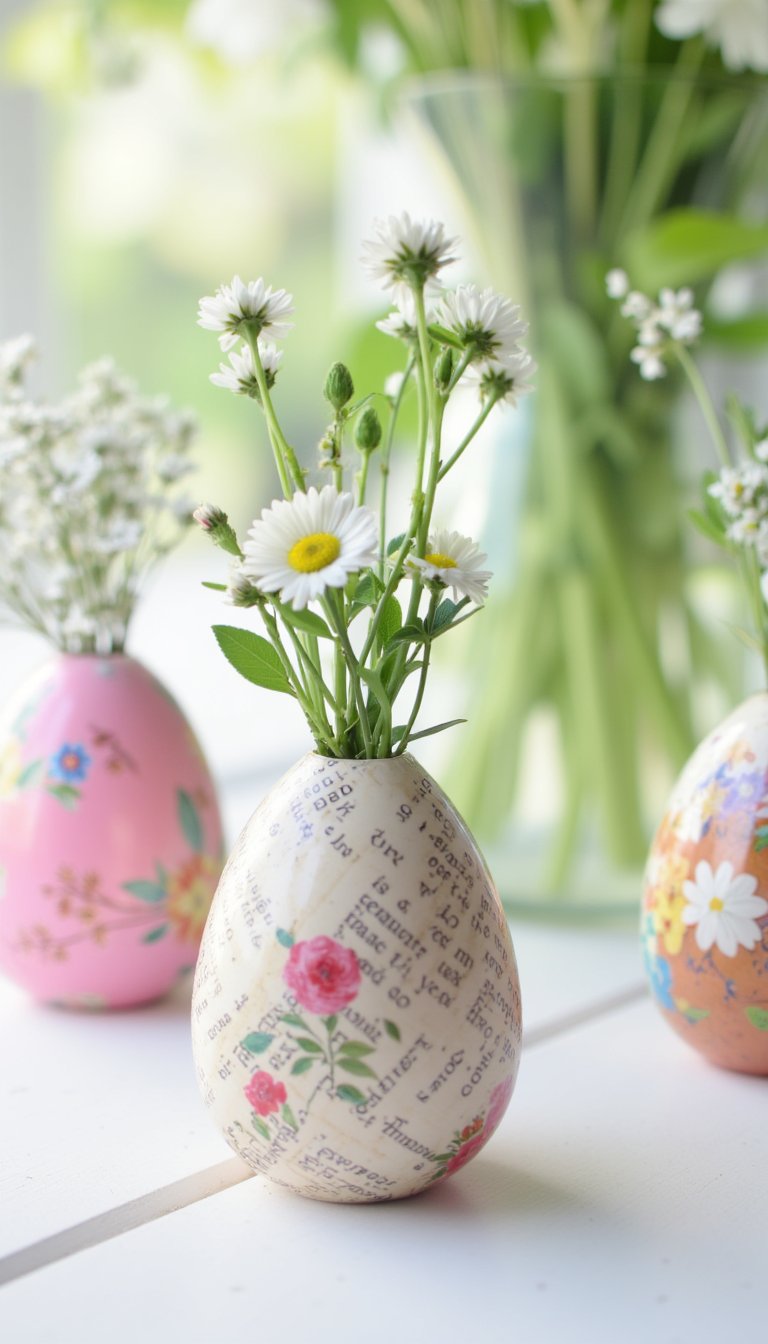 5. Decoupage Easter Egg Vases